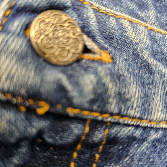 Gordon James Floral Flower Embroidered Jean Skirt 11\12 Teen Young - Picture 10 of 15